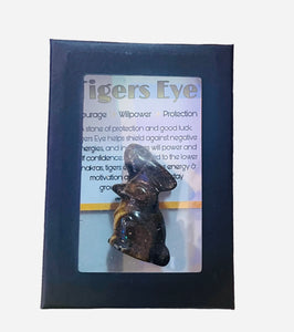 Tigers Eye Hand Carved Rabbit