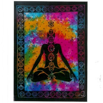 Chakra Wall Tapestry Single size Throw, Wall hanging