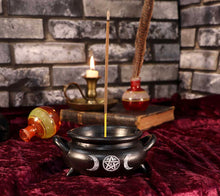 Load image into Gallery viewer, Cauldron Incense Burner triple moon