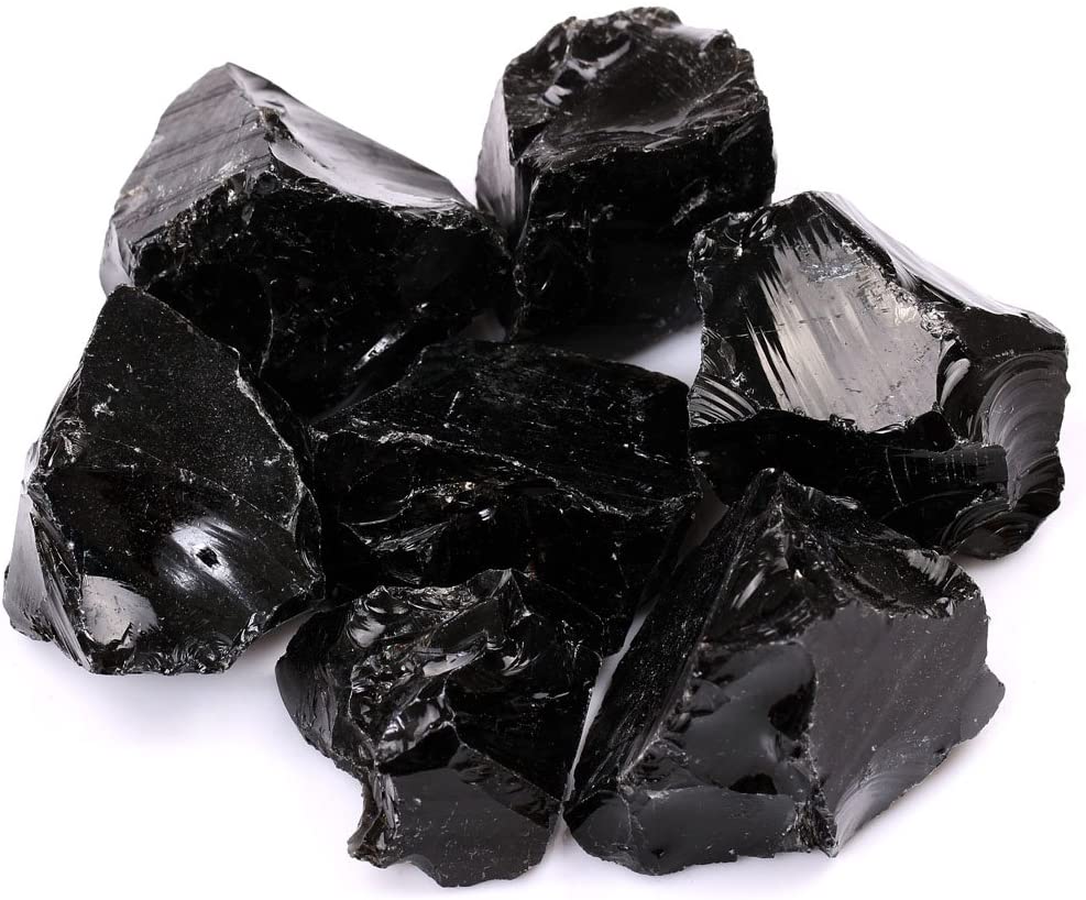 Rough black obsidian