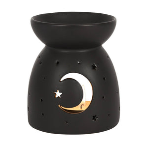 BLACK MYSTICAL MOON CUT OUT OIL BURNER