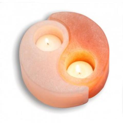 Yin Yang Himalayan Salt Candle holder