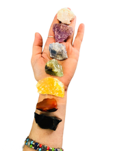 Load image into Gallery viewer, Chakra Rough Stone Set in pouch