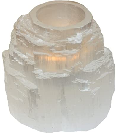 Selenite Mountain Candle Holder