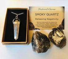 Load image into Gallery viewer, Smokey Quartz  double terminated point pendant