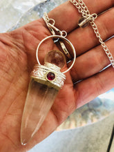 Load image into Gallery viewer, Clear Quartz and Garnet Pendulum