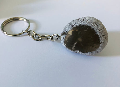 Smokey Quartz dragon egg keyring