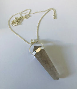 Smokey Quartz  double terminated point pendant