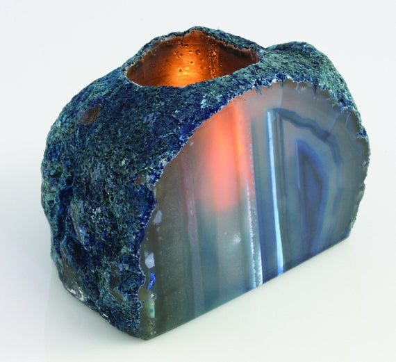 Blue Agate Candle Holder