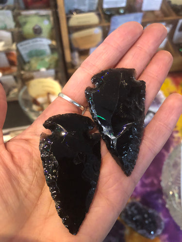 Black Obsidian Arrow heads large