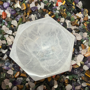 Selenite hexagon Shaped cleansing bowl