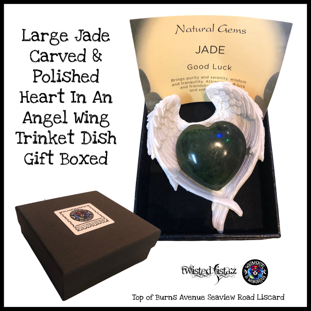 Large Jade Heart and wing dish  Gift Set