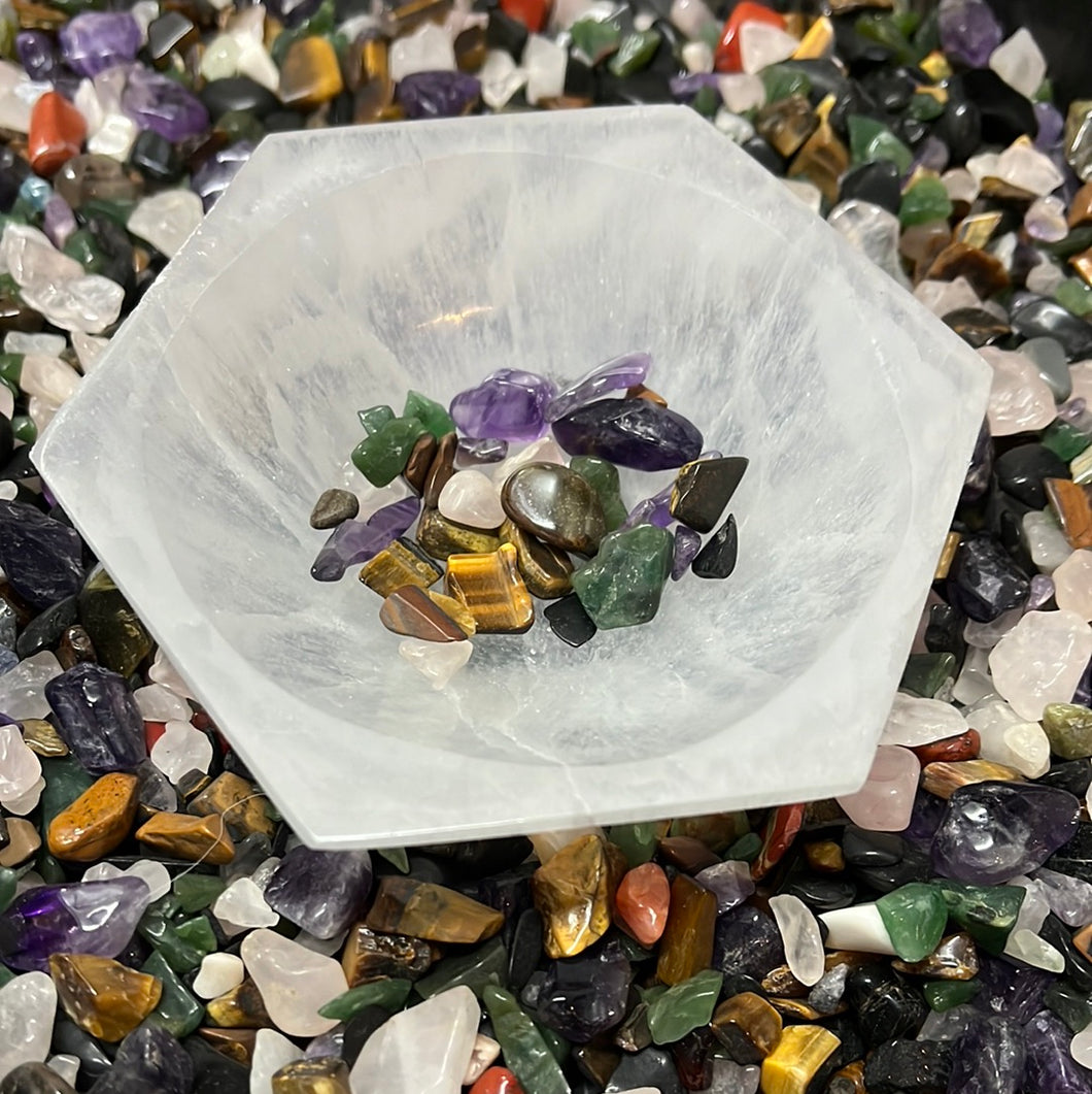 Selenite hexagon Shaped cleansing bowl