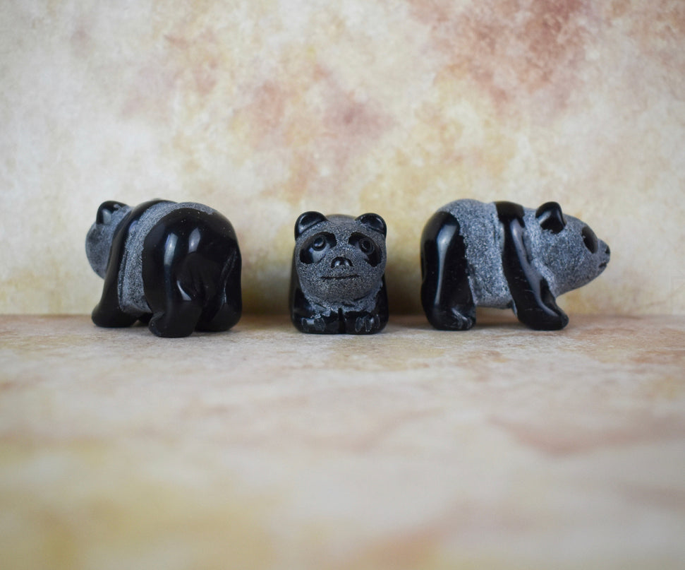 Copy of Black obsidian Hand Carved Panda